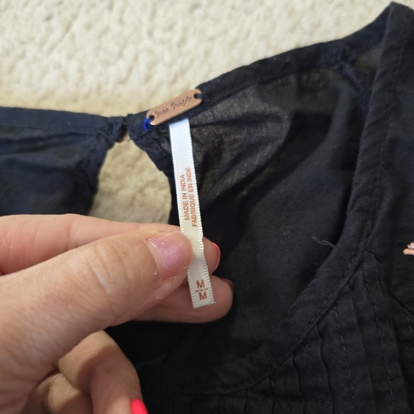 Free People Black Mini Dress with Purple Embroidery - Picture 7 of 16